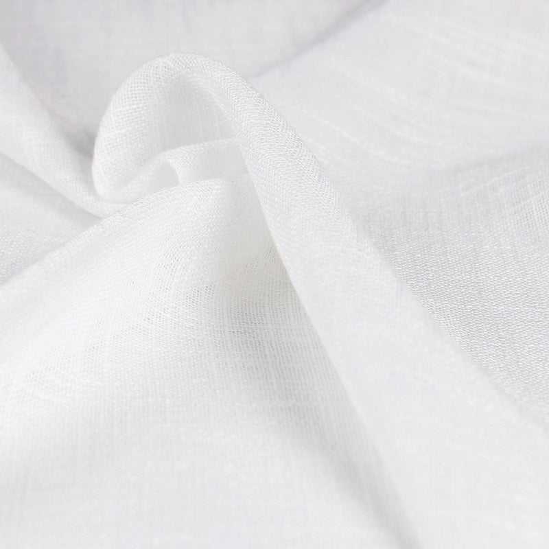 VOILYBIRD Palma Linen Textured Semi Sheer Curtains for Living Room 96 Inches Long Draperies Curtains Bronze Grommet (52''W x 96''L, 2 Panels, White) - Image 5